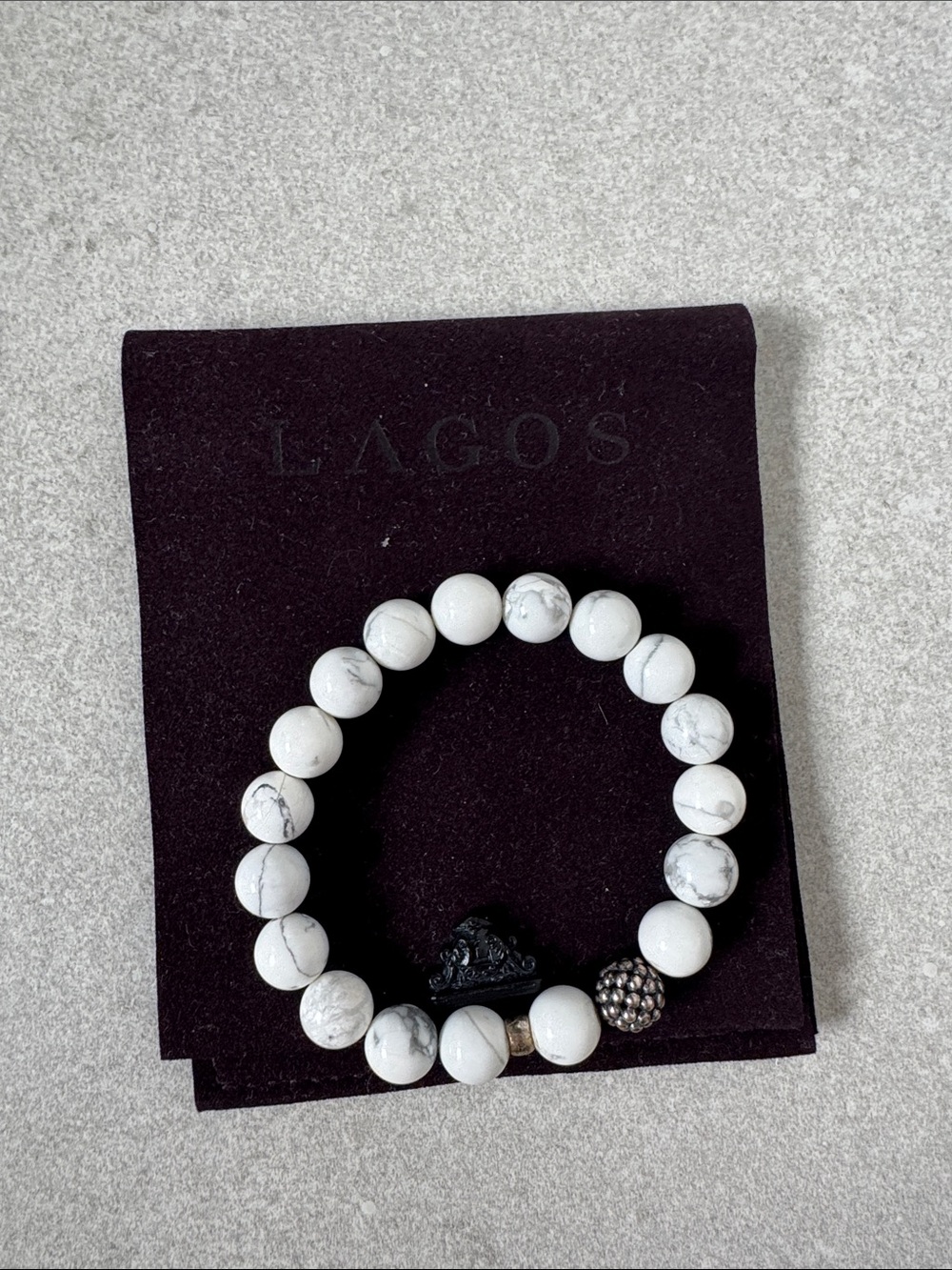 LAGOS White Howlite Bead Bracelet with Pavé Accent